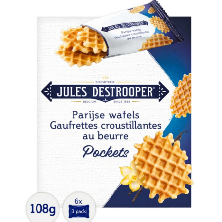 Jules Destrooper Paris Wafers Butter Pocket 108g