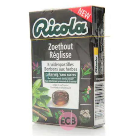Ricola Bonbons aux herbes Reglisse Sans sucre 50g