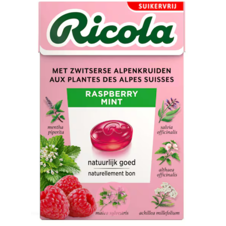 Ricola Bonbons aux plantes Framboise Menthe 50g