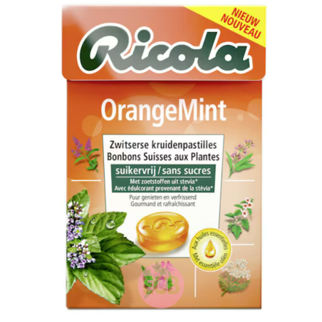 Ricola Bonbons aux plantes OrangeMint Sans sucre 50g