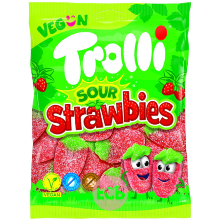 Trolli Bonbons Fraises Acidule 175g