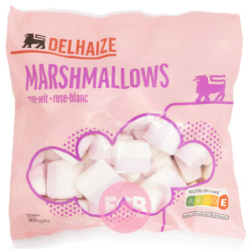 Delhaize Bonbons Marshmallows Rose-Blanc 300g