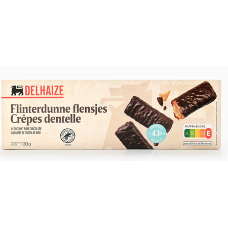 Delhaize Biscuits Lace crepes  100g dark chocolate