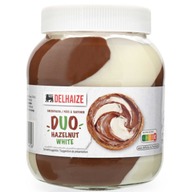 Delhaize Spread Duo White & Hazelnut 750g