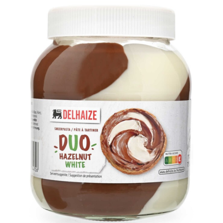 Delhaize Spread Duo White & Hazelnut 750g