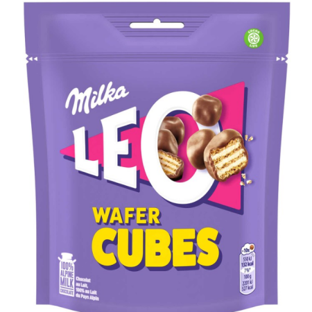 Milka Leo Biscuits Chocolate Wafer Cubes 150g