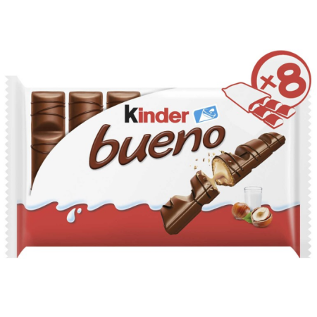 Kinder Bueno Chocolate Milk-Hazelnut Bar 8 pcs 344 g