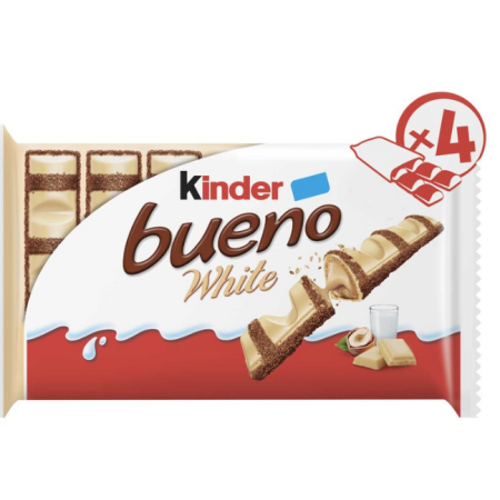 Kinder Bueno White White Chocolate Bar Milk-Hazelnut 156g