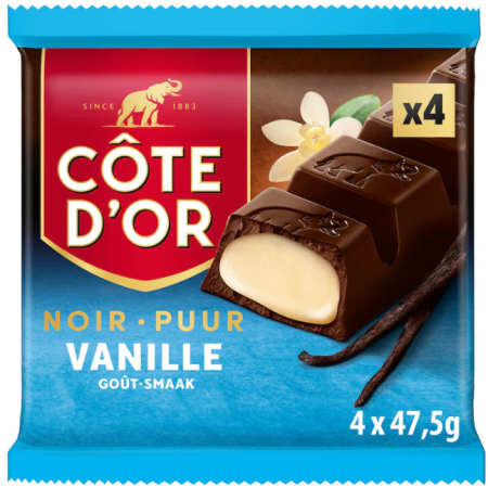 Côte d'Or Dark Chocolate Vanilla 4 x 47.5g