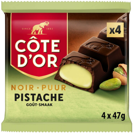 Côte d'Or Chocolate Dark Chocolate Pistachio 4 x 47g