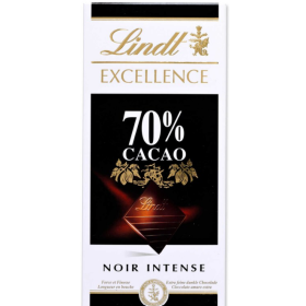 Lindt Excellence Chocolate 70% cocoa Intense dark 100g bar