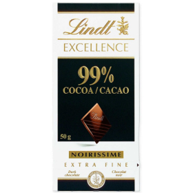 Lindt Excellence  99% cocoa Dark chocolate 50g bar