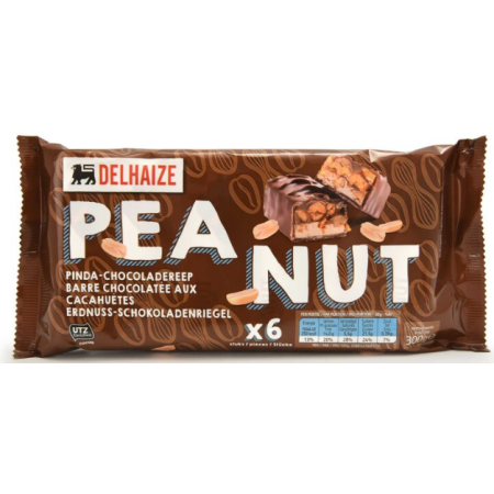 Delhaize Chocolate Peanut Bars UTZ 6 x 50 gr