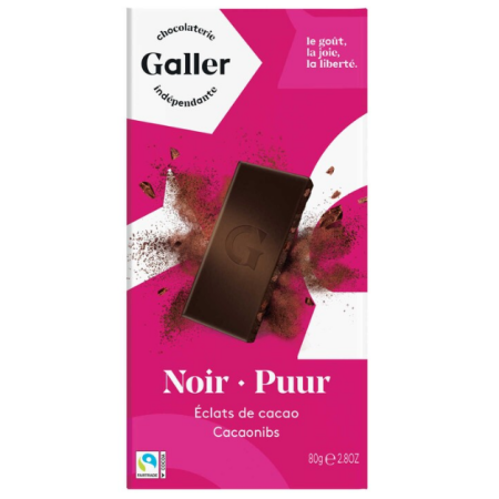 Galler Chocolate Bar 70% Dark Cocoa Nibs 80g