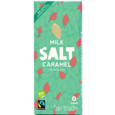 Oxfam Milk chocolate Salted caramel Fairtrade Organic 100g