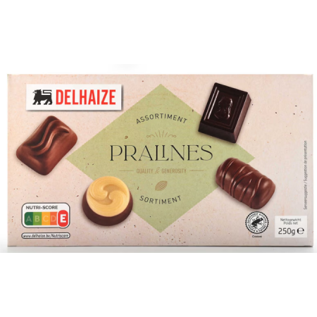 Delhaize Chocolate Pralines Assortment Box 250 gr