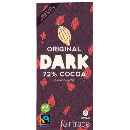 Oxfam Chocolate Black 72% fairtrade organic 100 gr