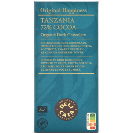 Delicata Dark Chocolate Tanzania 72% 100g