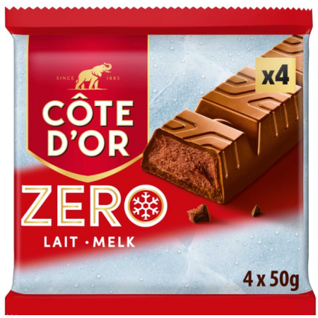 Côte d'Or  ZERO Milk Chocolate  4 x 50g