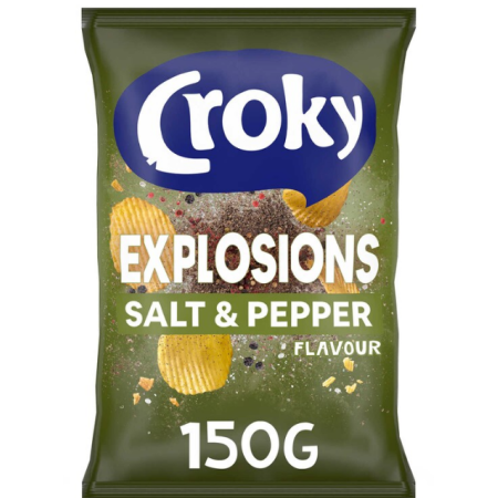 Croky Explosions Chips Salt Pepper 150 gr