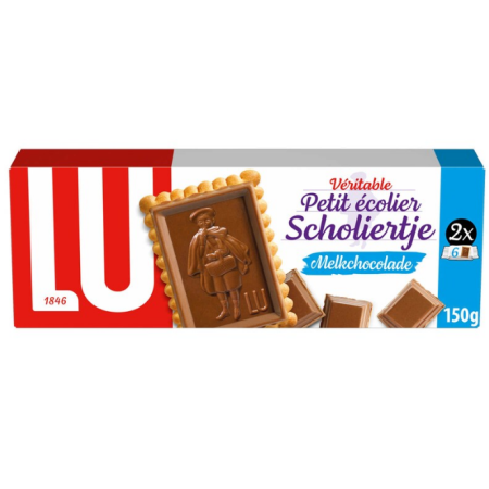 LU Petit Ecolier Biscuits Chocolate Milk 150g Pocket