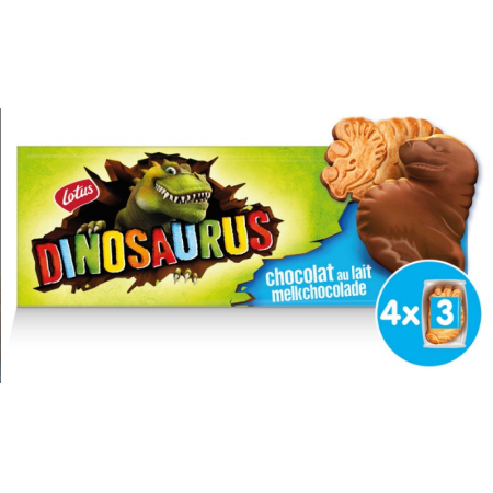 Lotus Dinosaurus Biscuit Milk Chocolate Snack pack 225g