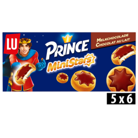 LU Prince Biscuits Mini Stars Milk Chocolate 187g