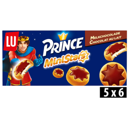LU Prince Biscuits Mini Stars Milk Chocolate 187g