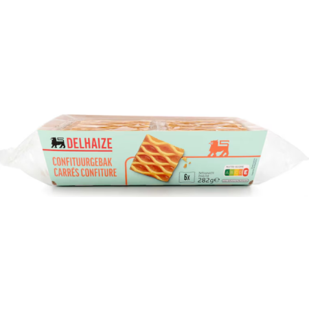 Delhaize Biscuits Jam Squares Apricot 6 x 47g