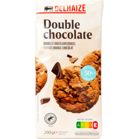 Delhaize Cookies Double chocolate 200 gr