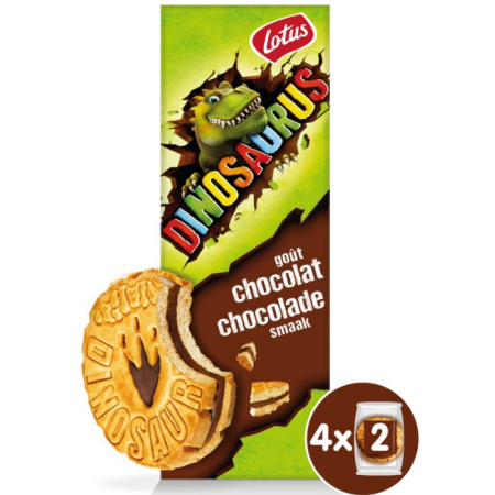 Lotus Dinosaurus Biscuit Filled Chocolate Snack pack 174g