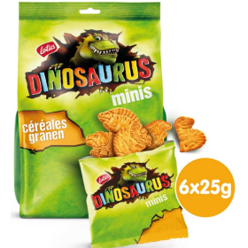 Lotus Dinosaurus Biscuit Mini Cereal Snack pack 6 x 25g
