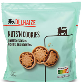 Delhaize Biscuits Hazelnut Filled 230g