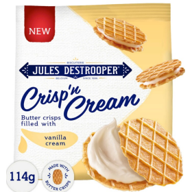Jules Destrooper Butter Cookies Filled Vanilla 114g